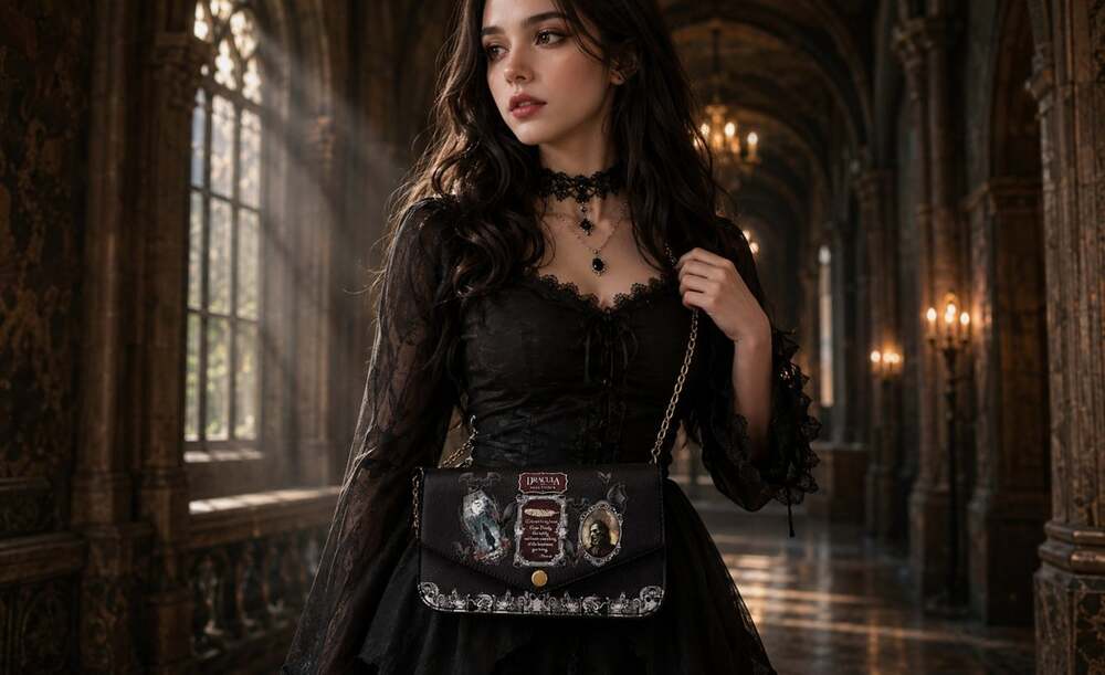 "The Dracula" Chain Crossbody Bag Vegan Leather New Horror Halloween
